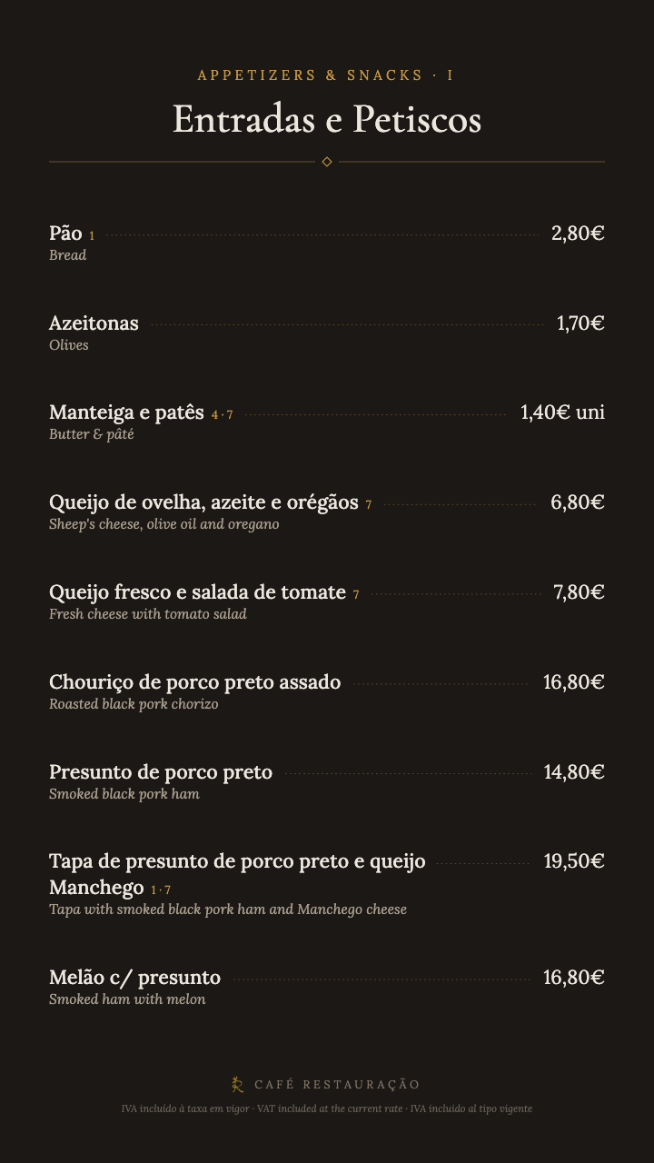 Entradas e petiscos I